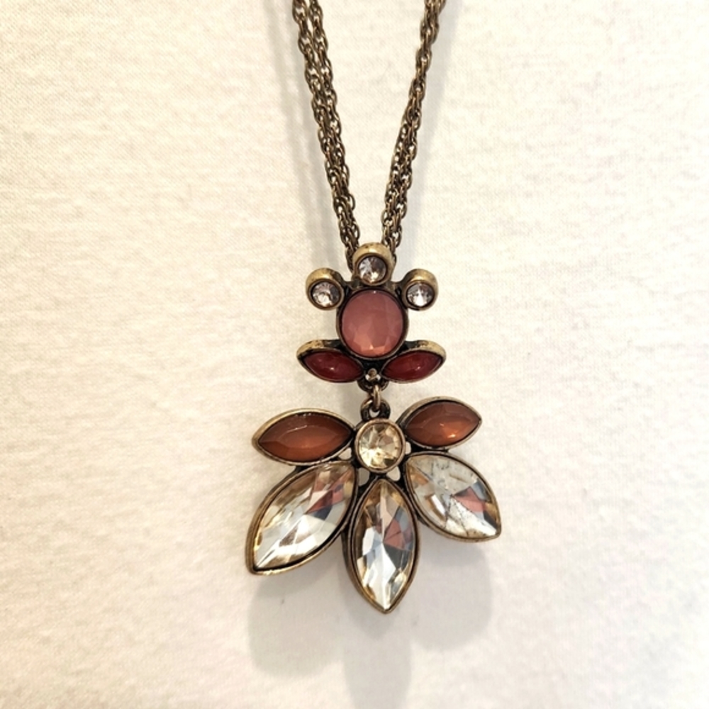 Loft Rhinestone Pendant Necklace - Picture 1 of 6